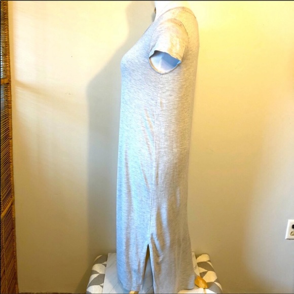 JESSICA SIMPSON-Gray Cotton Crewneck T-Shirt Sheath Maxi Dress-Size Small - Picture 3 of 6